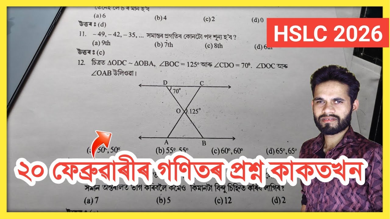 HSLC 2026 MATHS COMMON QUESTION PAPER MCQ LONG QUESTION ALL // CLASS 10 MATHS IMPORTANT FOR EXAM