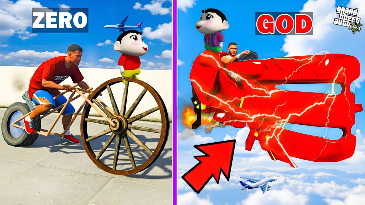 GTA5: Franklin Shinchan Transforming Zero To God Bike Through Amazing Portal | GTA V Bangla Gameplay