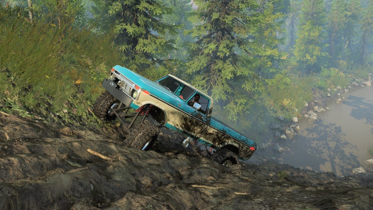 We try SnowRunner | Making the best mudding truck with mods | We get stuck in mud