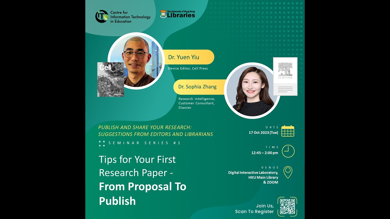 Tips for Your First Research Paper — From Proposal to Publish (17 October 2023)