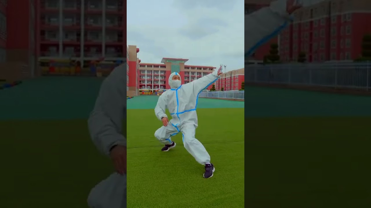 kungfu棍术表演Stick fencing performance