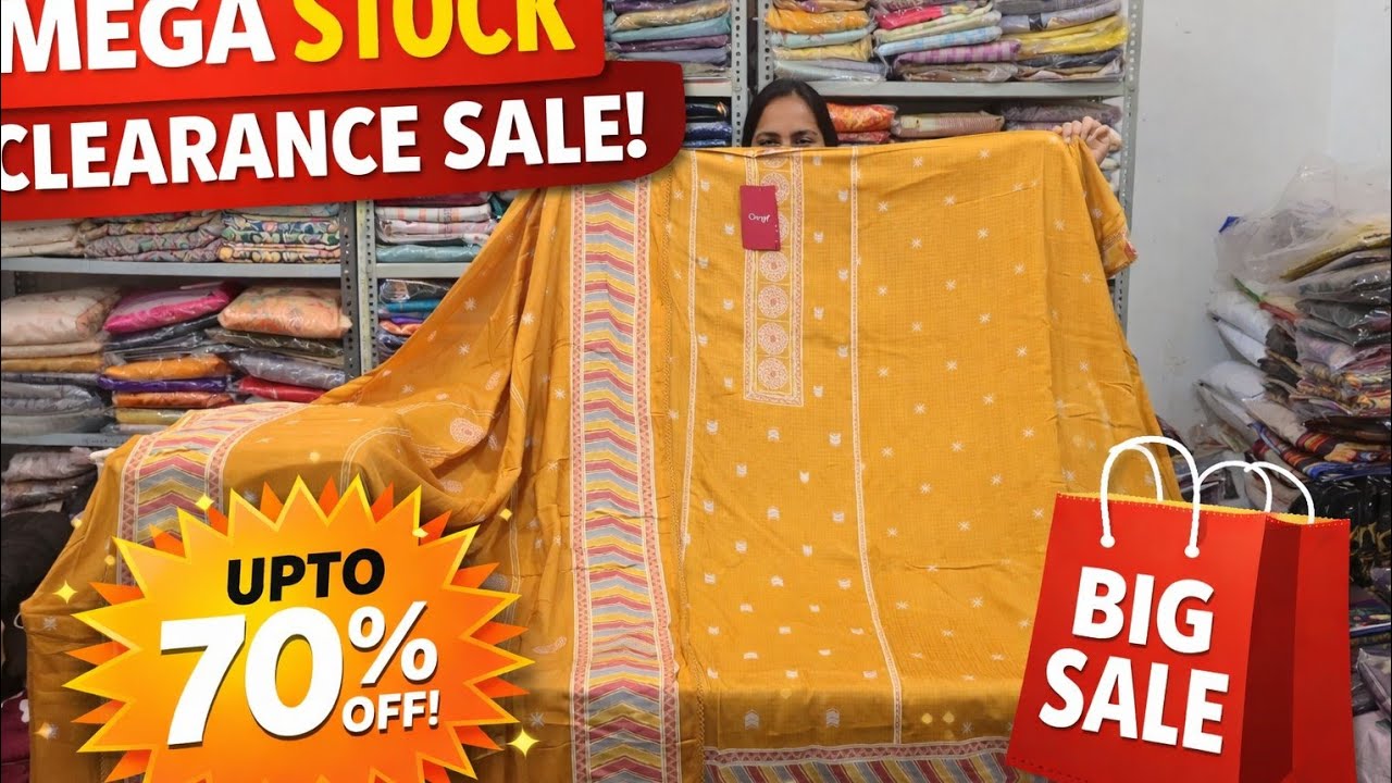 🔥 Mega Stock Clearance Sale | Upto 70% OFF on Suits & Fabrics