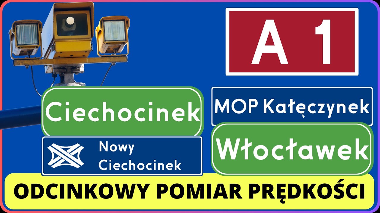 [077] Odcinkowy pomiar prędkości - autostrada A1 (Bursztynowa) | Ciechocinek - Włocławek | kuj.-pom.