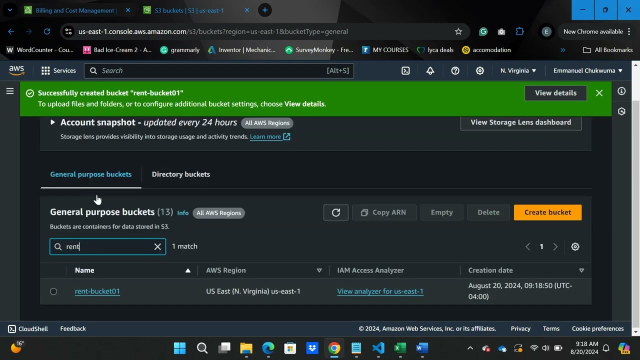 Uploading a CSV file from my laptop to AWS S3 for Storage