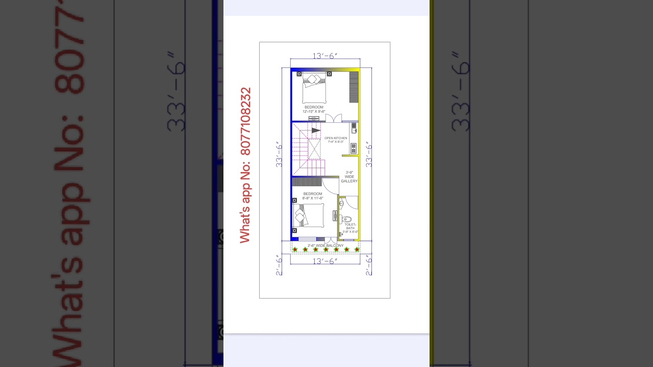 13 x 33 First floor modern house plan