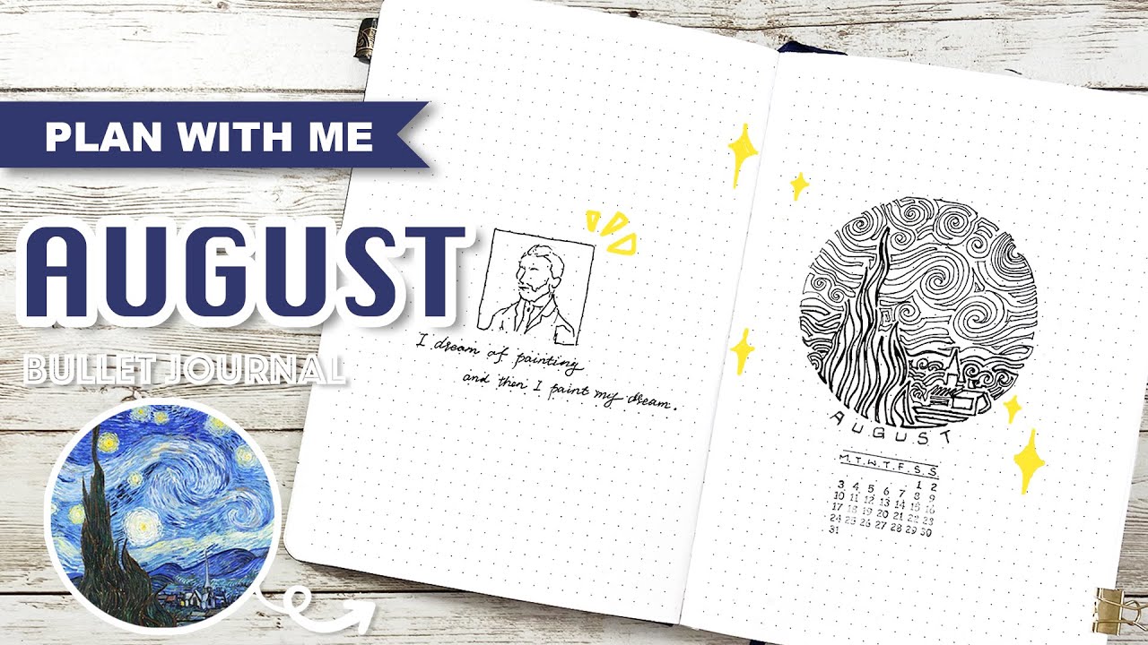 [PLAN WITH ME] World Famous Art Theme Bullet Journal | August 2020