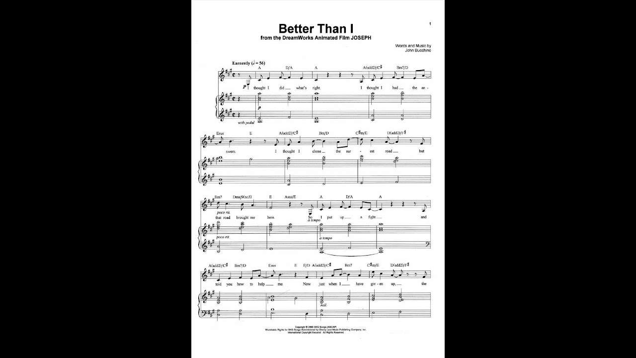 BETTER THAN I (PIANO ACC.)