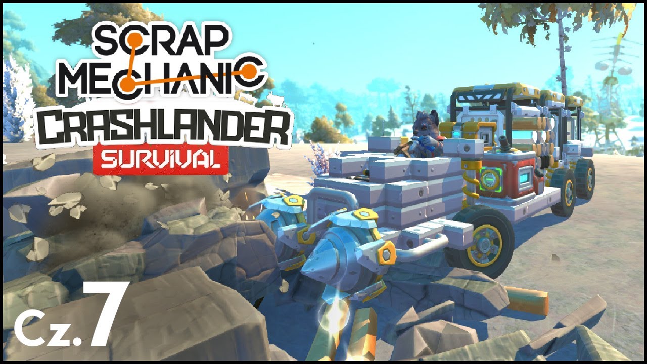 Zbieranie materiał&oacute;w na mostek i polowanie na wilki - Scrap Mechanic Crashlander cz.7