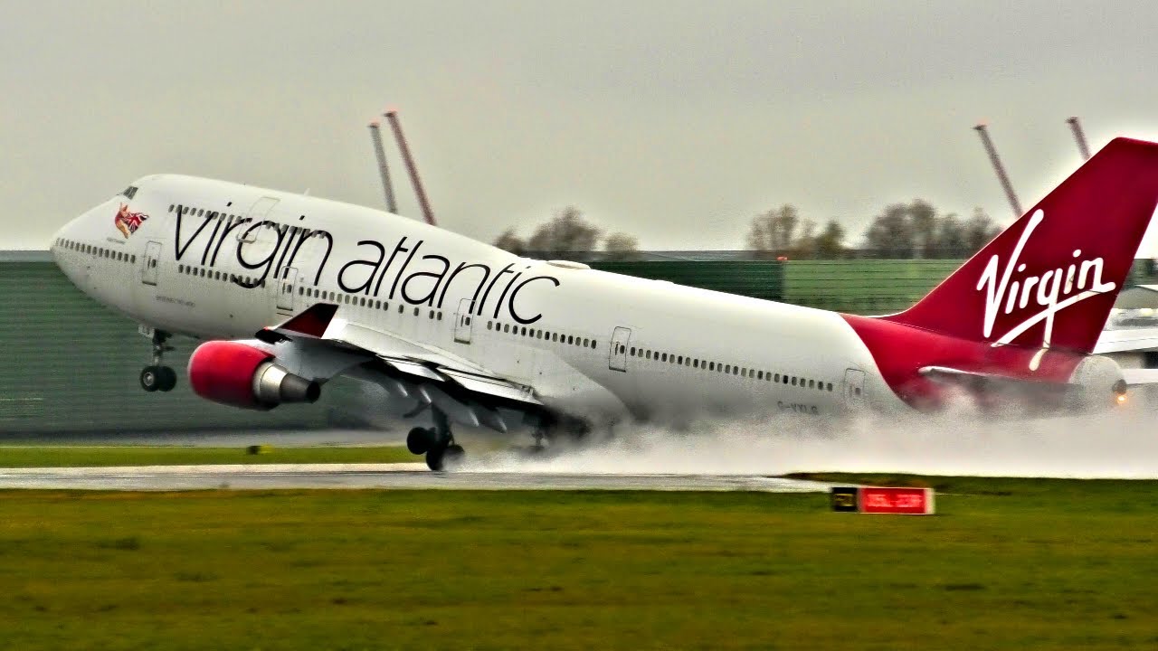 Last Ever Virgin Atlantic 747 Departure From Manchester Airport + Wing Wave!