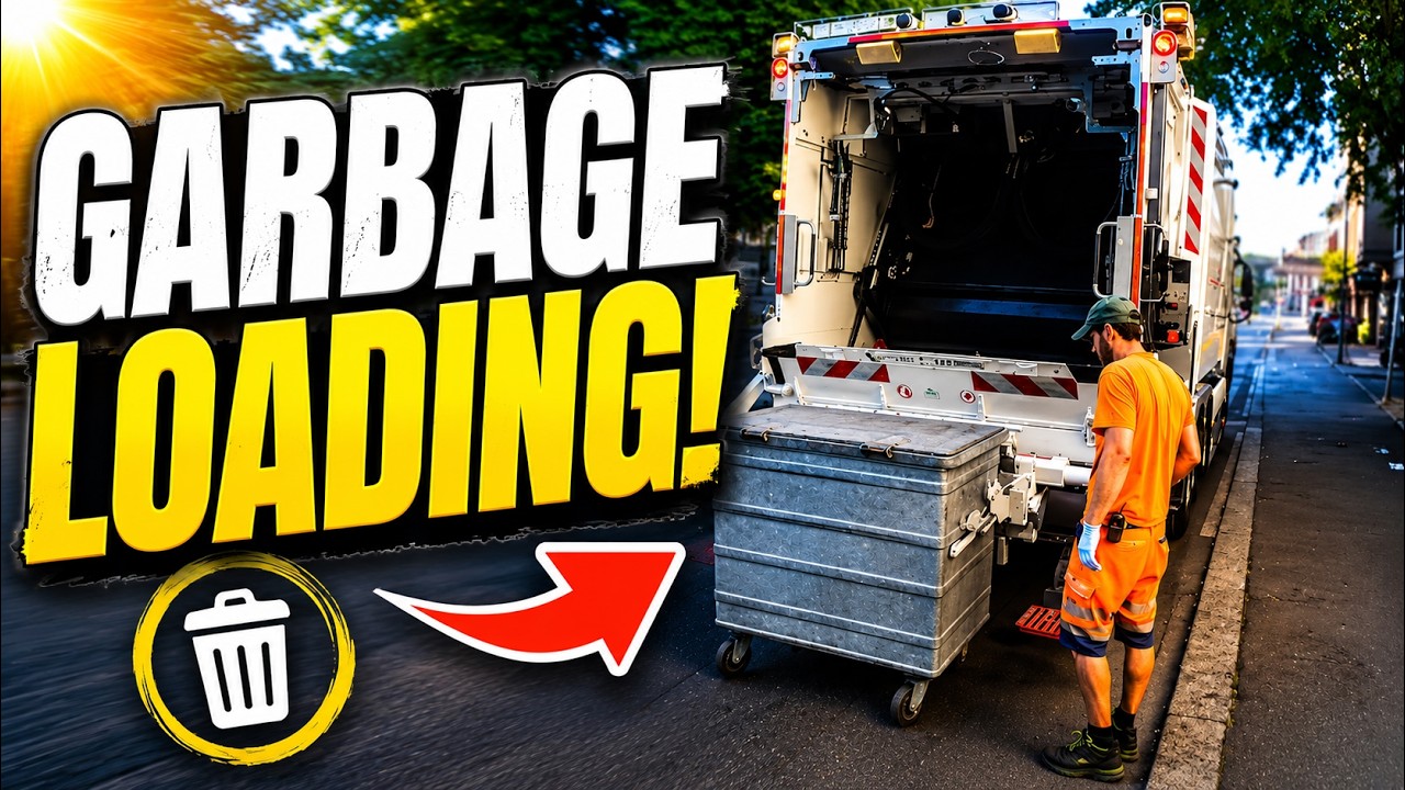 How Garbage Gets Loaded Into a Garbage Truck! 🚛