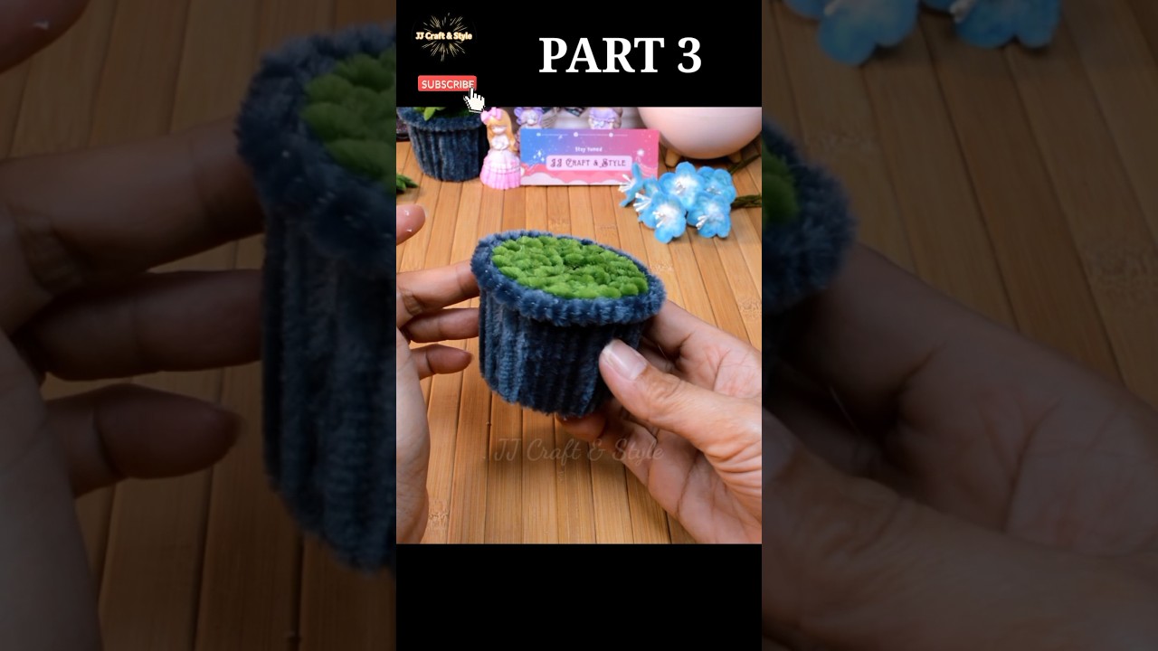 😍Easy Handmade mini flower pot made from pipe cleaners #shorts #pipecleanercraft