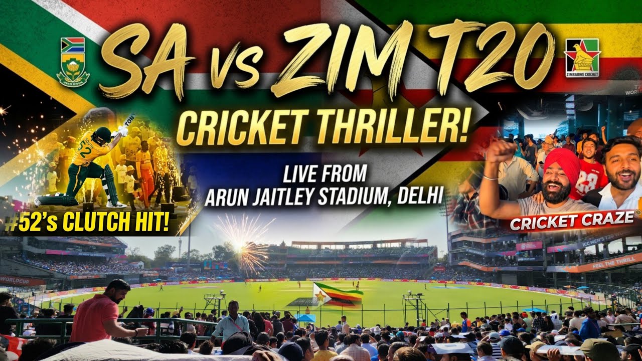 South Africa vs Zimbabwe 🔥 Thrilling T20 World Cup 2026 Clash | Arun Jaitley Stadium Delhi #savszim 