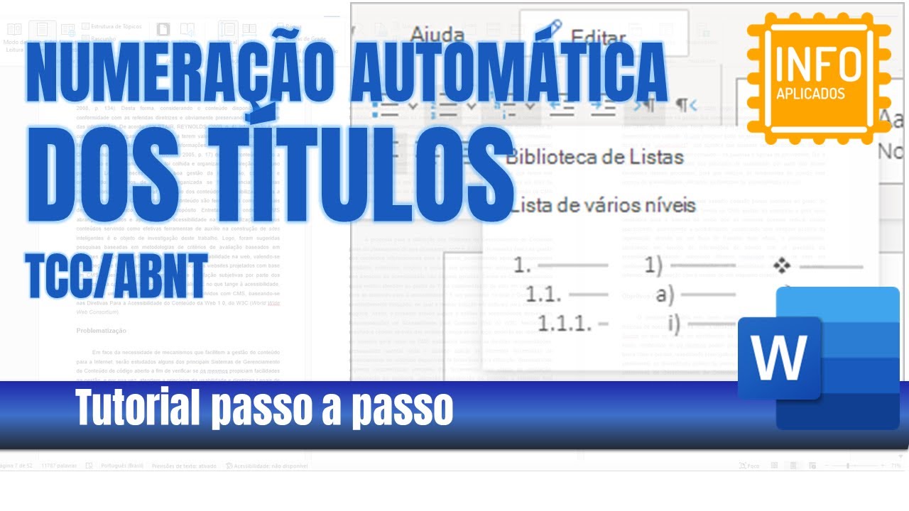 [Word] Numerar automaticamente os t&iacute;tulos de um TCC