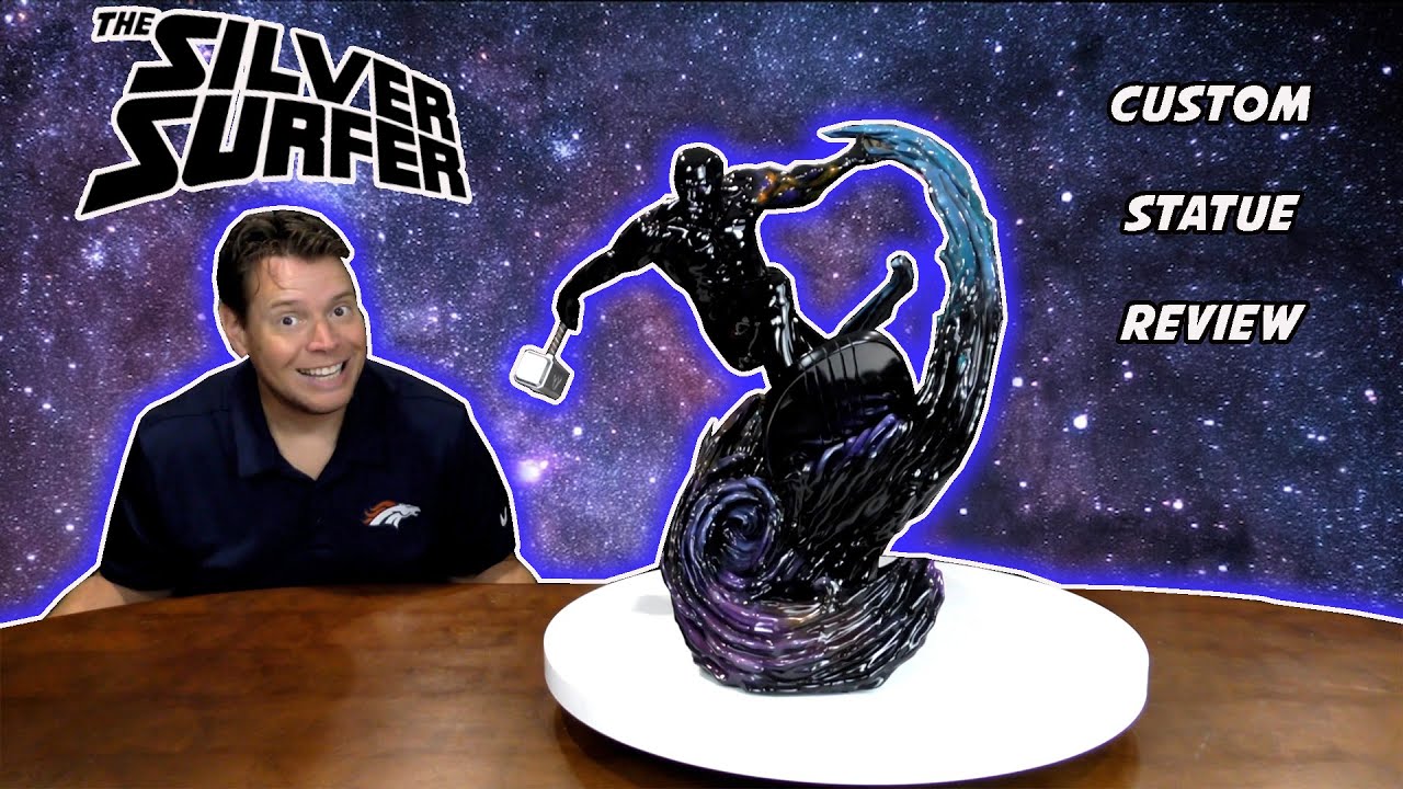 Crazy Custom SILVER SURFER BLACK Statue Review