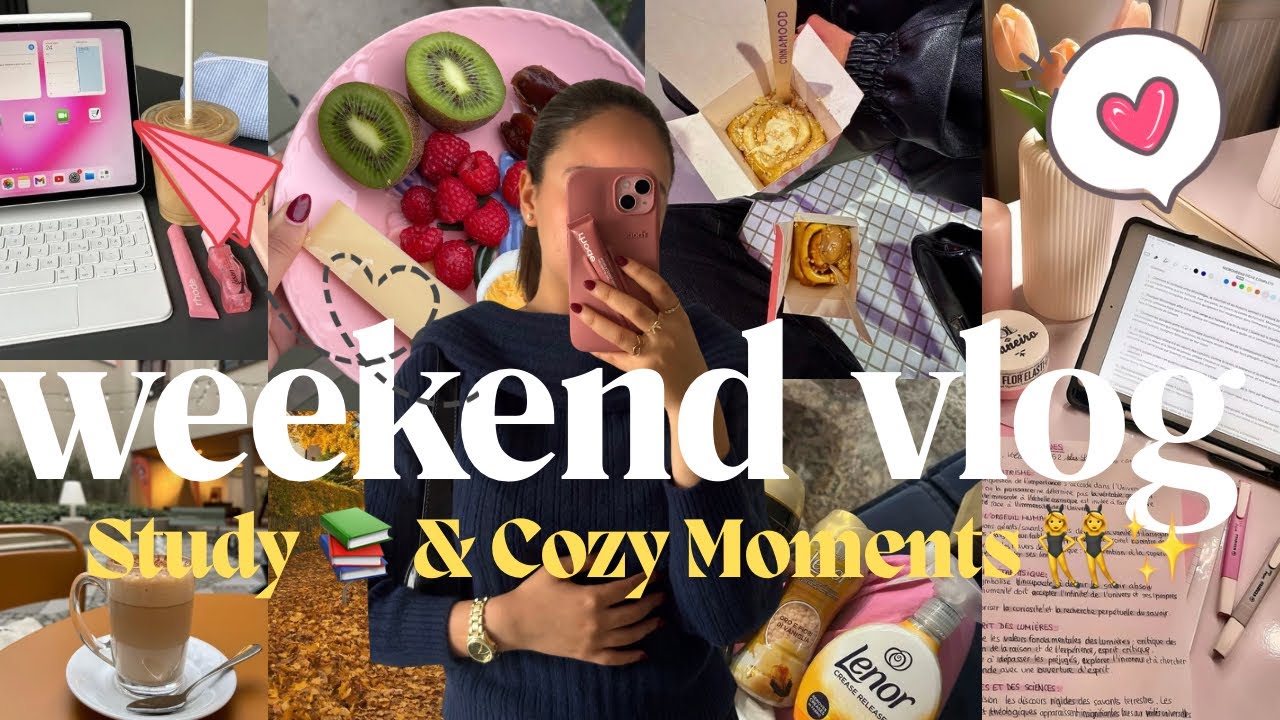 My Weekend Routine ☁️ Study, Coffee & Calm Vibes | نهاية الأسبوع ديال القراية✨👯‍♀️🧸