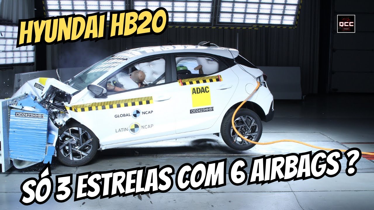 Hyundai HB20 no Latin NCAP: s&oacute; 3 estrelas mesmo com  6 airbags