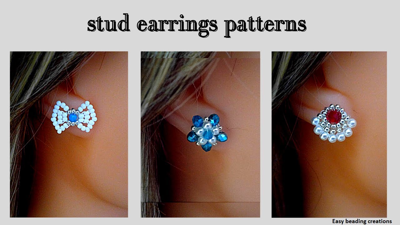 DIY gorgeos stud earrings// Choose a pattern and DIY//
