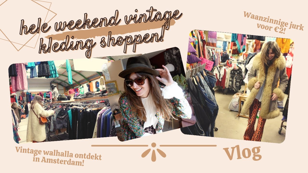 VLOG - vintage kleding shoppen - fantastische VINTAGEWINKEL gevonden + Gideon Italiaander + Kilosale