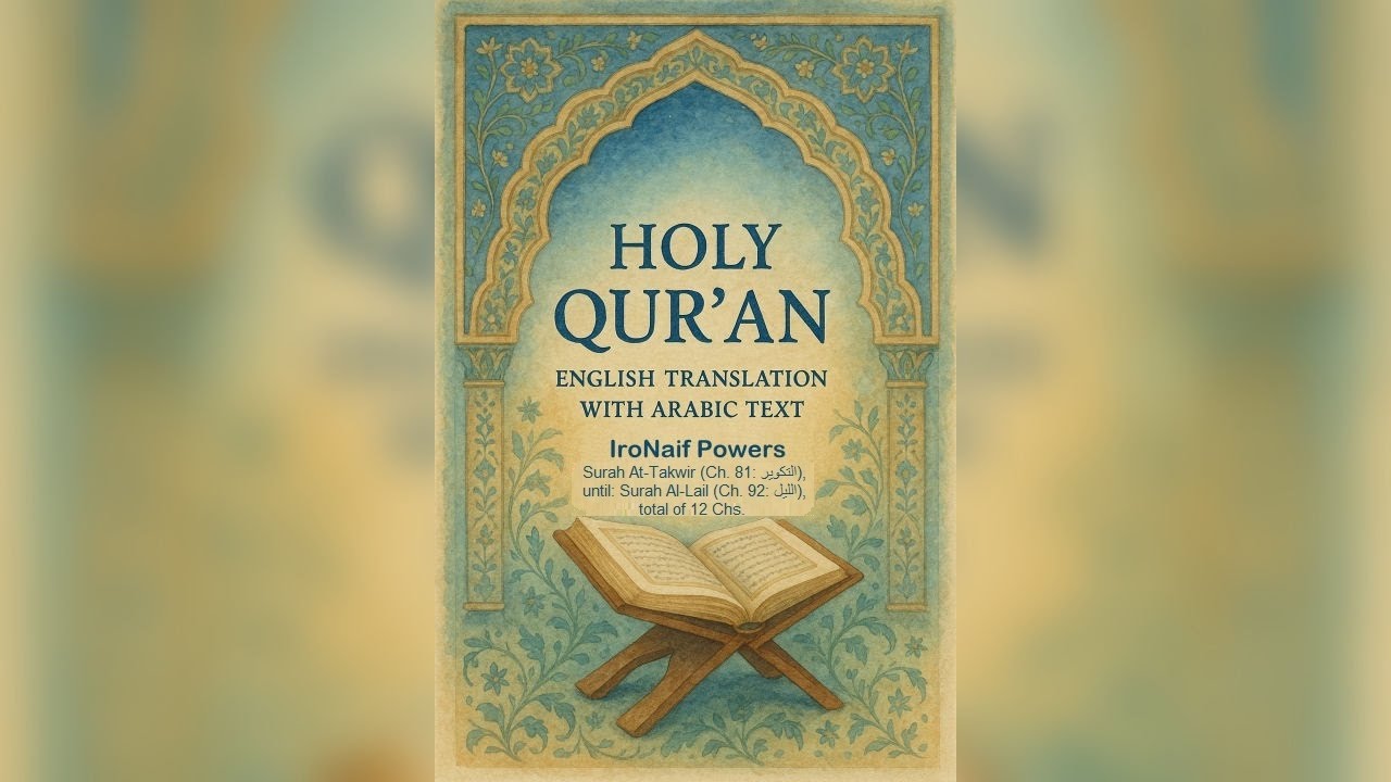 Surah At-Takwir (Ch. 81: التكوير‎), until: Surah Al-Lail (Ch. 92: الليل), total of 12 Chs: EN + AR