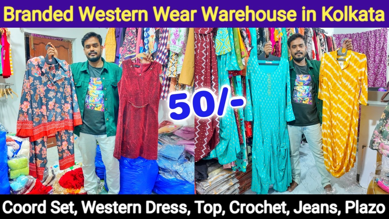 @50/- Branded Coord Set, Western Dress, Top, Crosia, Jeans, Kurti, Plazo Wholesaler in Kolkata
