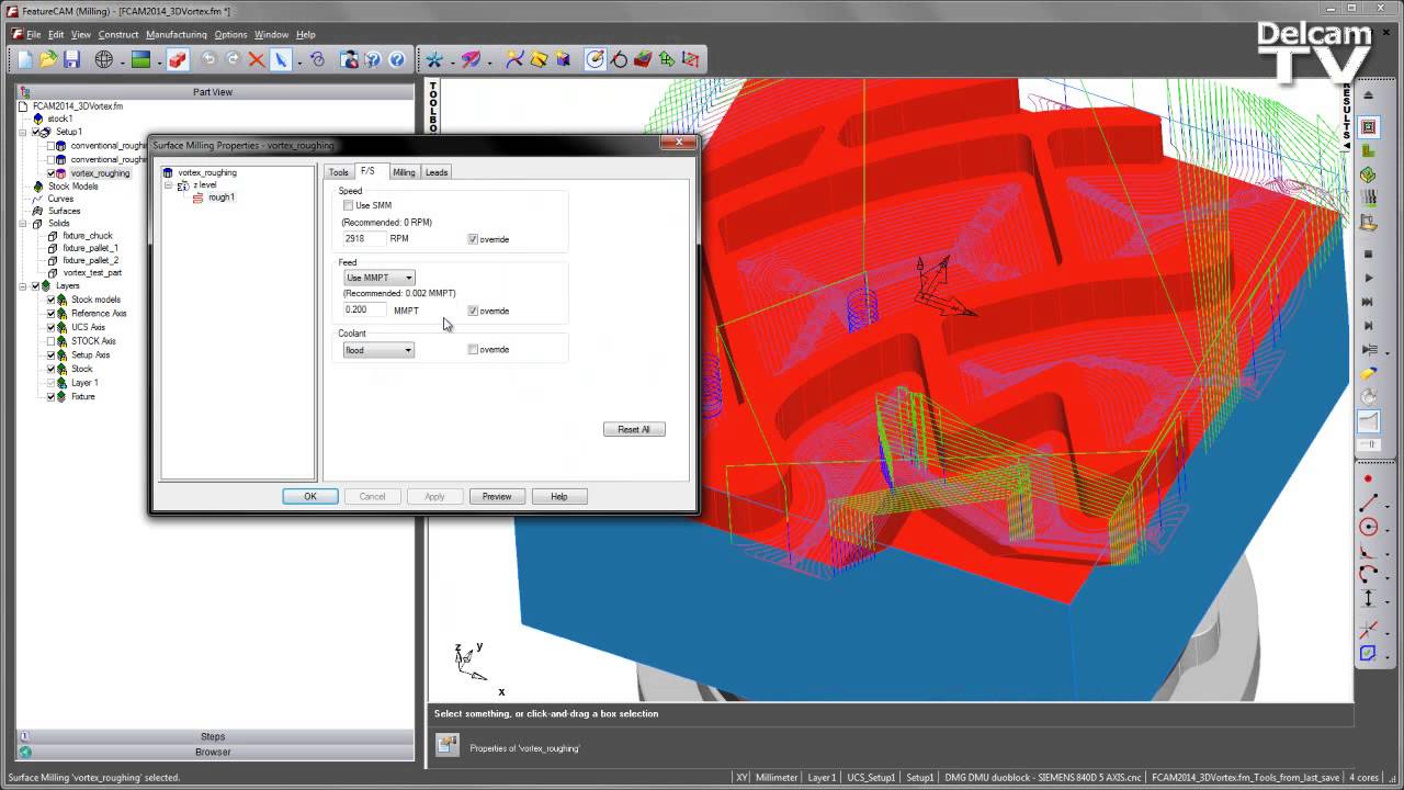 3D Vortex for FeatureCAM 2014