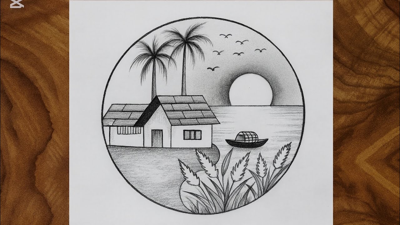 Sorotkaler drisso drawing || Autumn scenery drawing