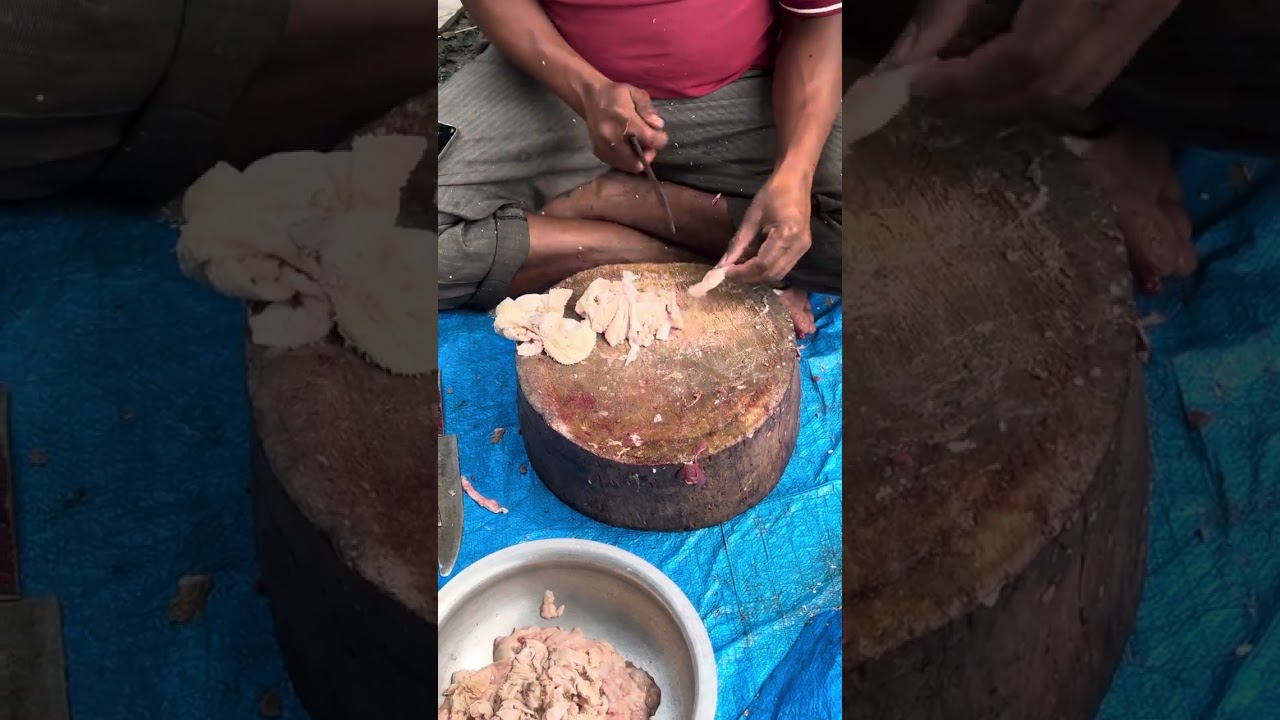 Amazing Telangana mutton boti cutting skills