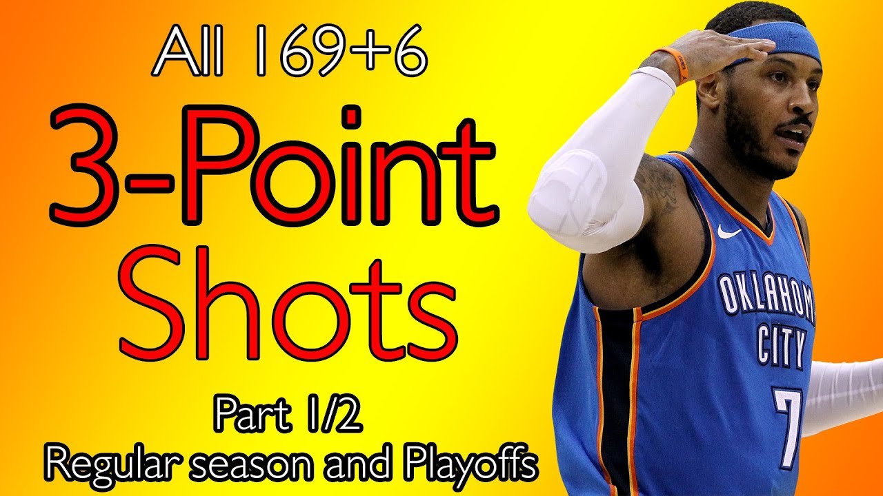 Carmelo Anthony All 3-Point Shots 2017-2018 RS + Playoffs Pt 1/2