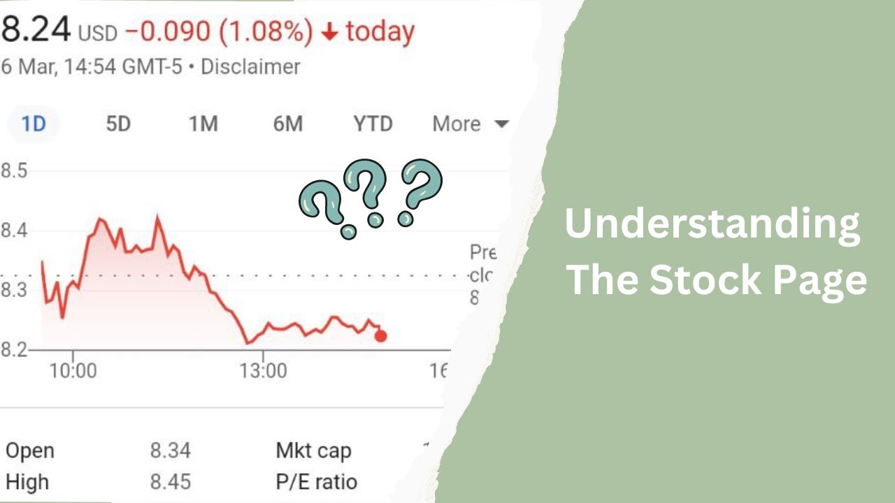 Understanding the Stock Page and it's Terms