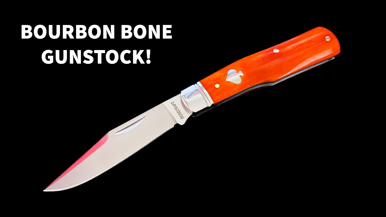 BOURBON GUNSTOCK! 🌹⚔️🔥 TRADITIONAL POCKET KNIVES EXCLUSIVE ROSECRAFT BLADES SAVAGE CREEK GUNSTOCK