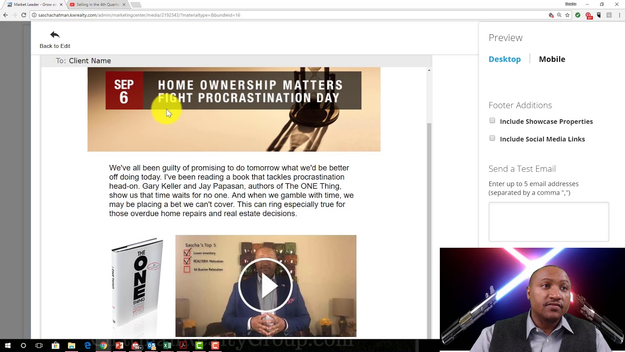 Sascha's eEdge Mastey Serieis Vol 4:  Inserting Videos into email