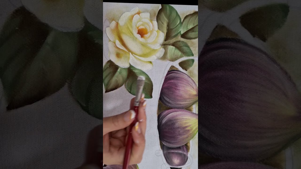 Como pintar uma rosa branco 