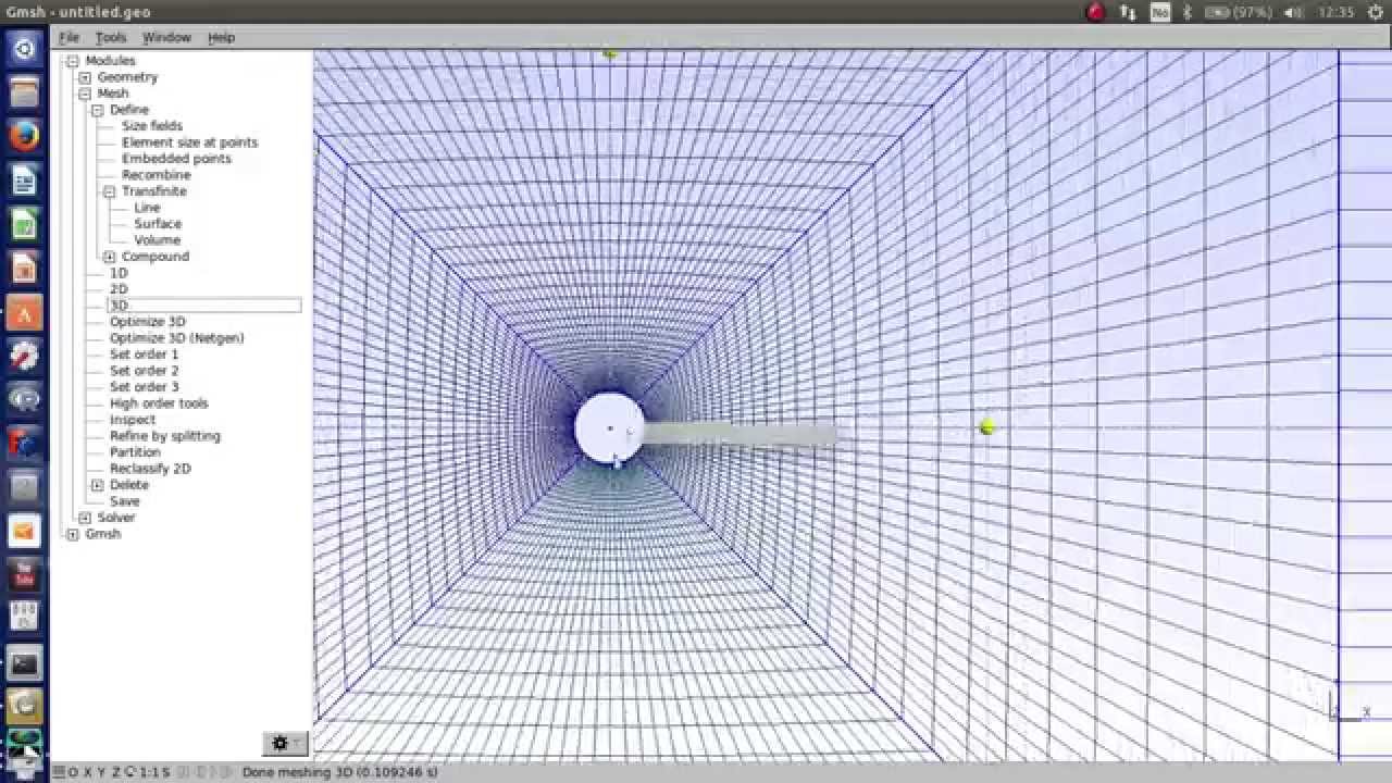 Structured Mesh of a 2D Cylinder in Gmsh