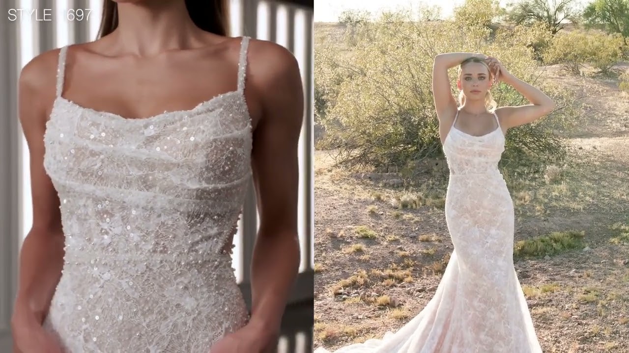 Lace and Pearl Fit-and-Flare Wedding Dress | Martina Liana 1697