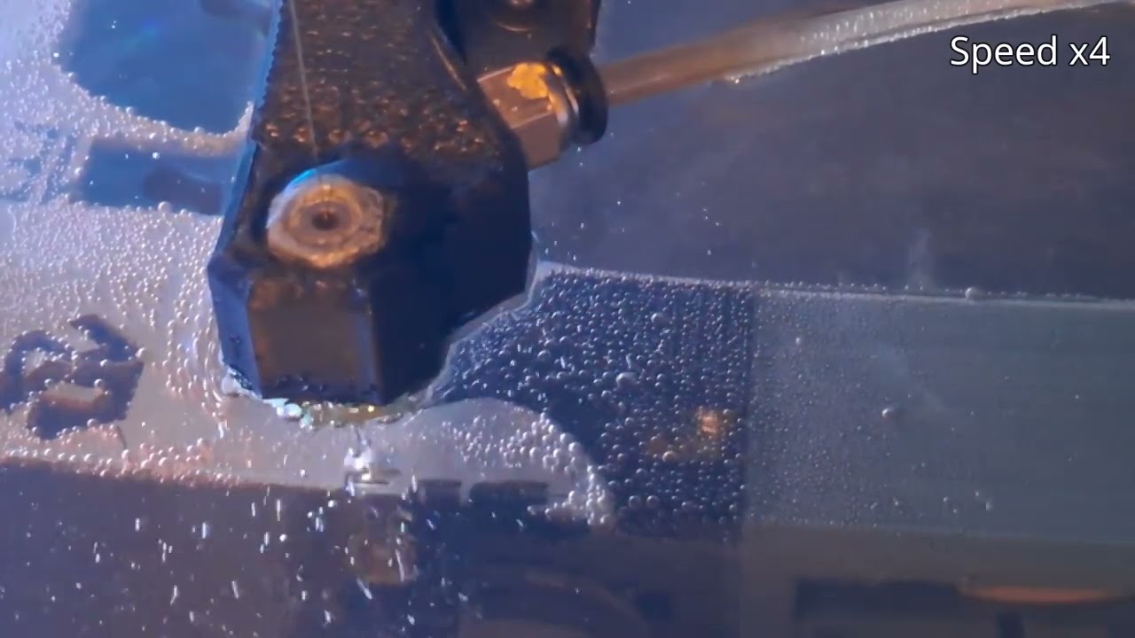 DIY Wire EDM machine cutting a tiny G (2.5x5mm) Full cut
