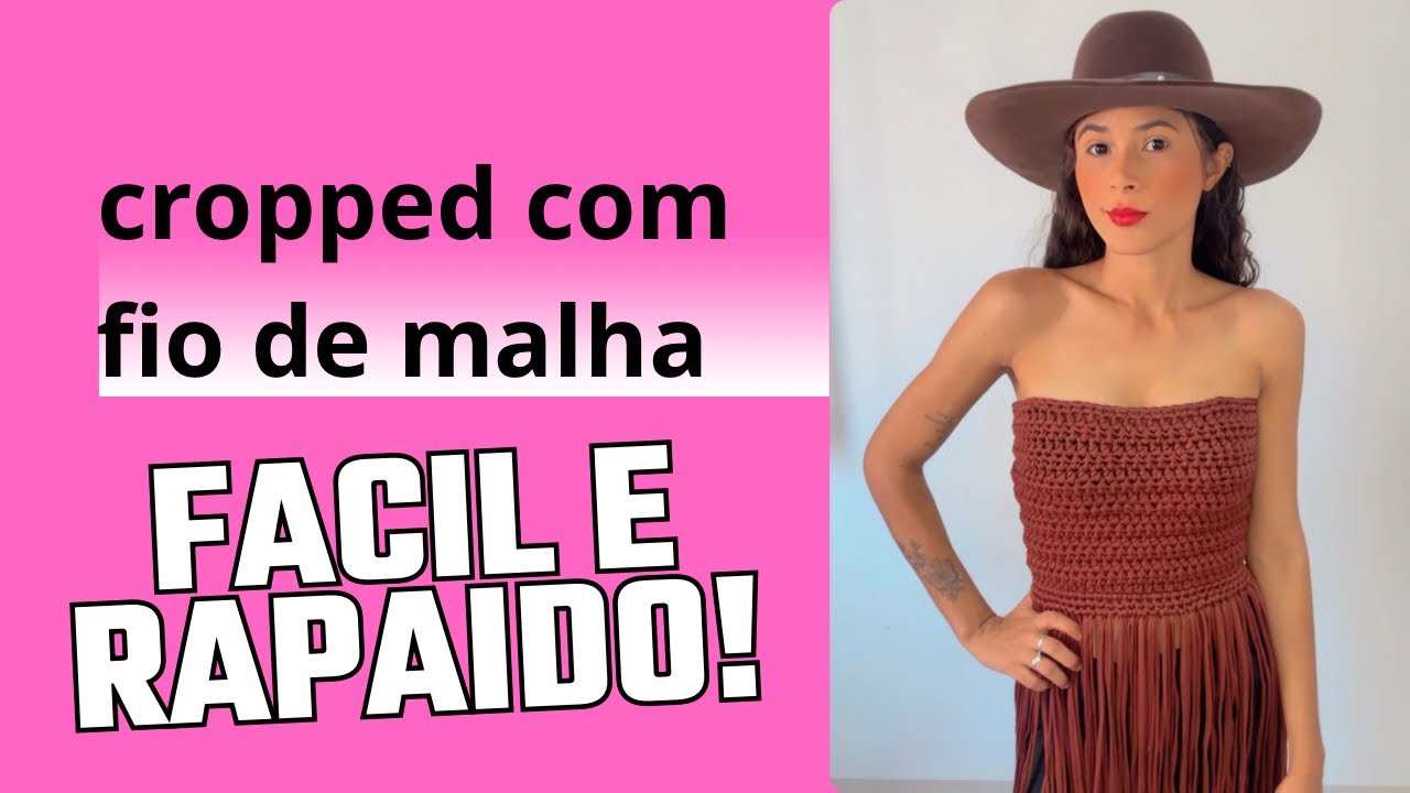 CROPPED DE CROCHÊ NO FIO DE MALHA, como fazer?// cropped de crochê inspirado no macrame