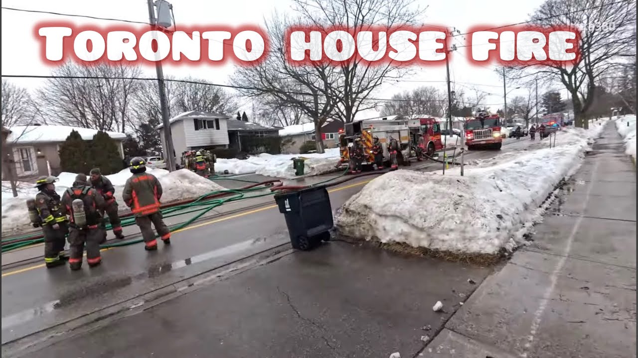 Toronto fire crews on scene || House fire || North York