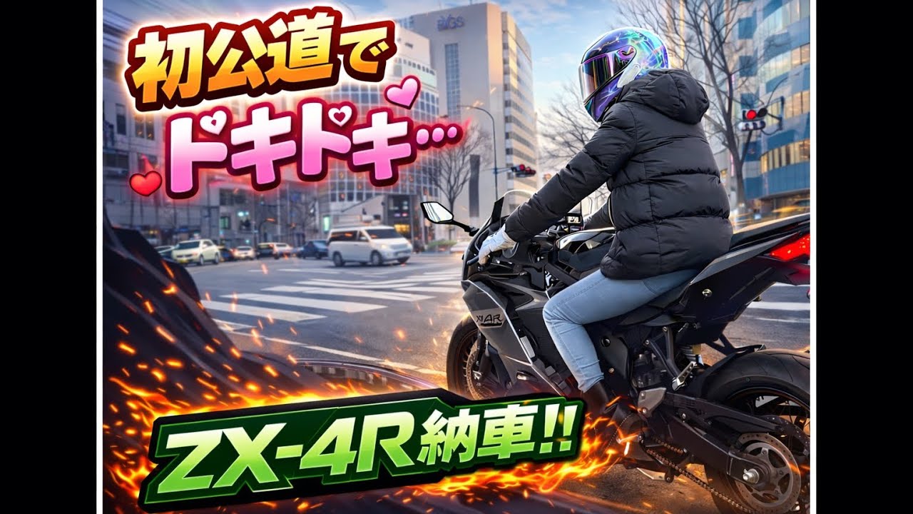 【納車】つづき　ZX-4R 走行動画　バイク女子🏍️