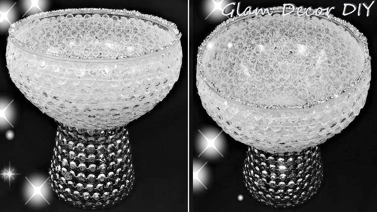 Dollar Tree DIY Elegant Metallic Gold And Crystal Decorative Bowl DIY High End Home Decor Ideas