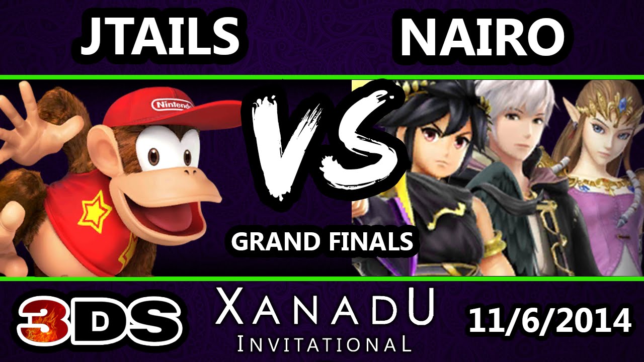 Xanadu Invitational - FS | Nairo (Robin, D. Pit, Zelda) Vs. Jtails (Diddy Kong) SSB3DS GF