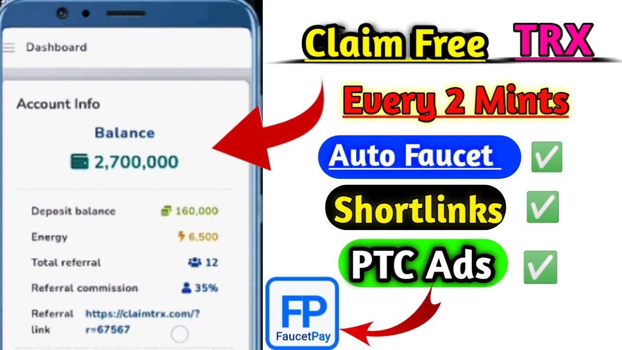 ClaimTRX.Com | Claim Free TRX Every 2 Minnut | Auto Faucet instant Withdraw