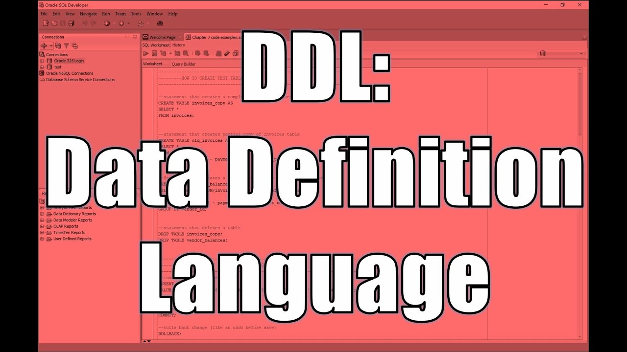 DDL - Data Definition Language