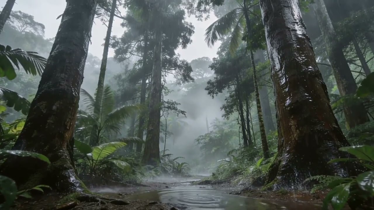 Calm Forest Rain for Sleeping | Steady Rain Sounds, Stress Relief