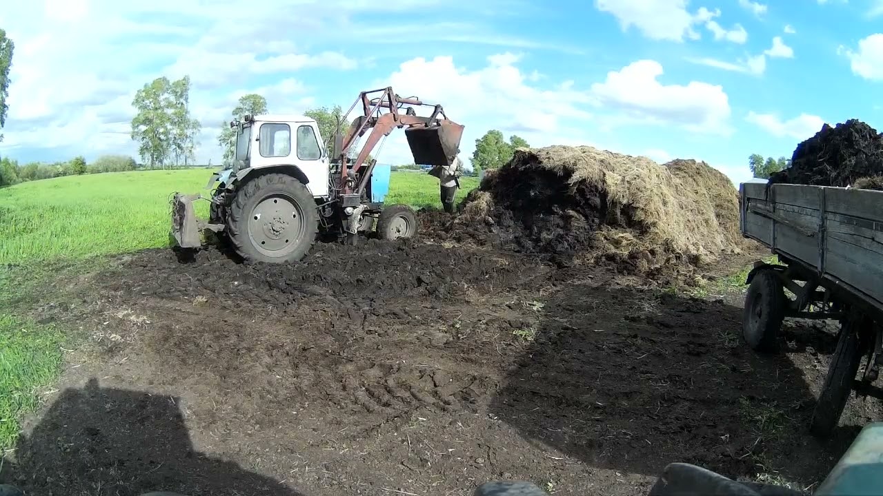 Весенний вывоз навоза. Погрузил и разровнял