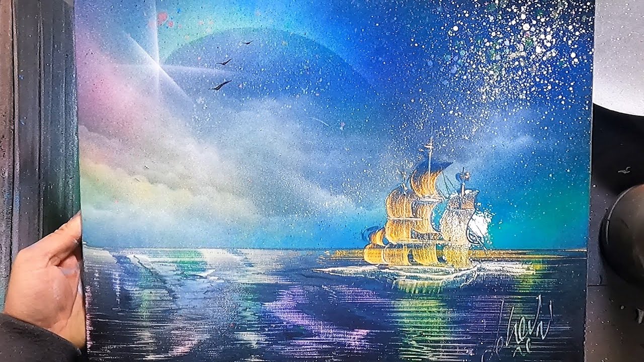 Learn to draw a ship with spray by Spray Art Eden