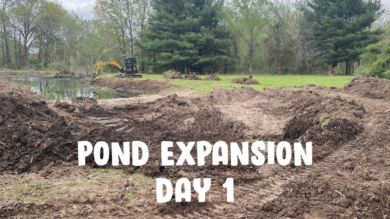 Pond Clean up/Expansion with the Sany SY50U (Day 1)
