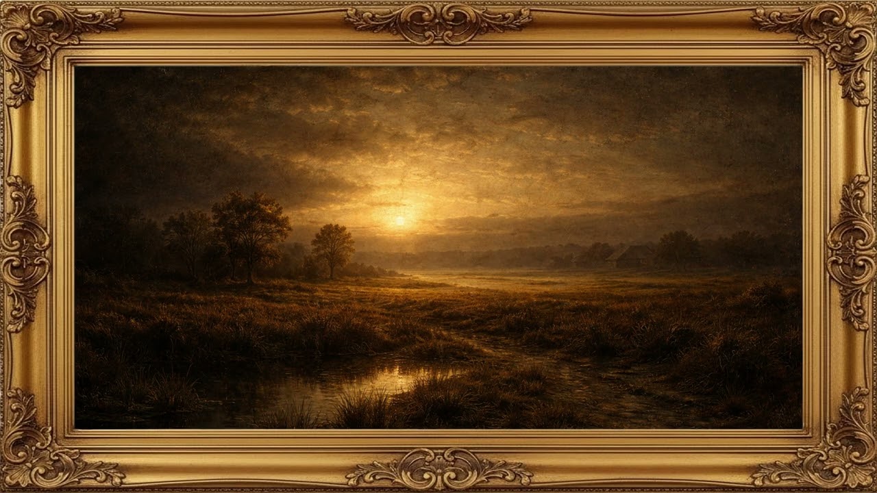 Frame TV Art 4K | Golden Sunset Landscape | Rembrandt Style Classical Oil Painting Art Screensaver