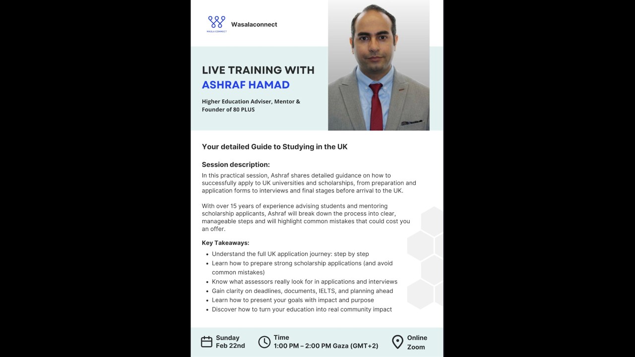 How to Study in the UK: Step-by-Step Guide | Live Training with Ashraf Hamad