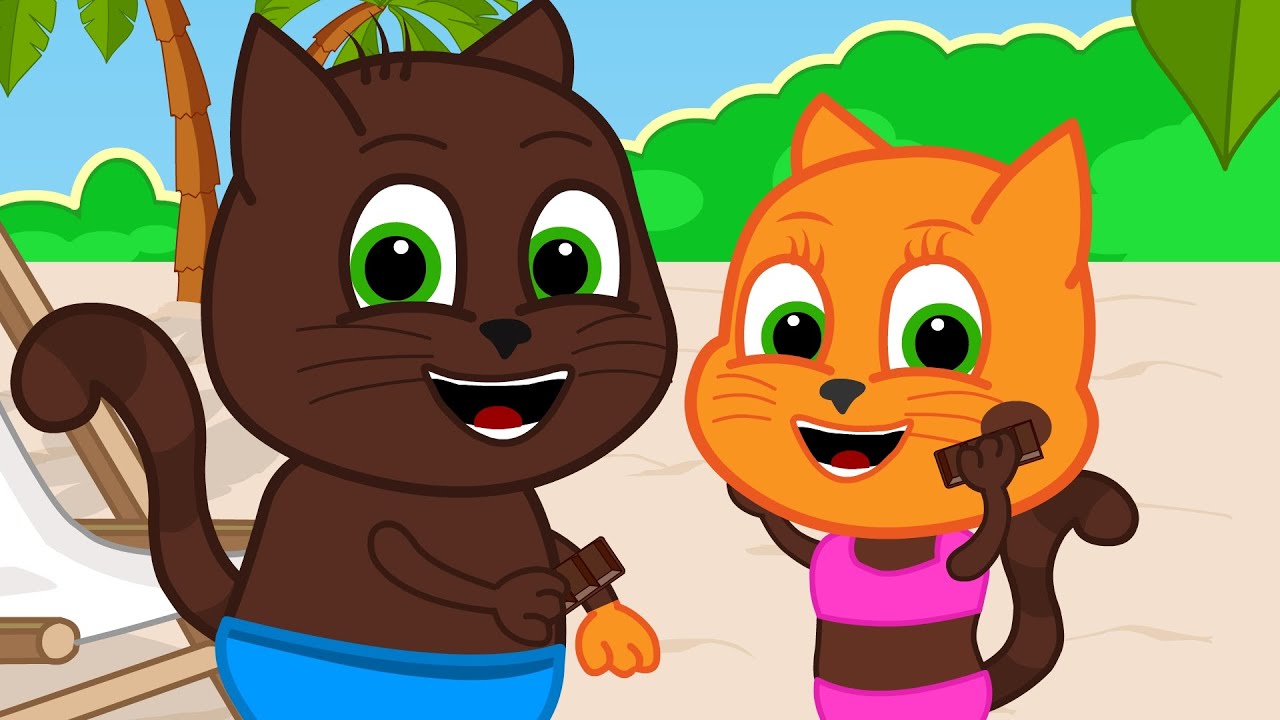 Cats Family in English - Chocolate Cat Cartoon for Kids