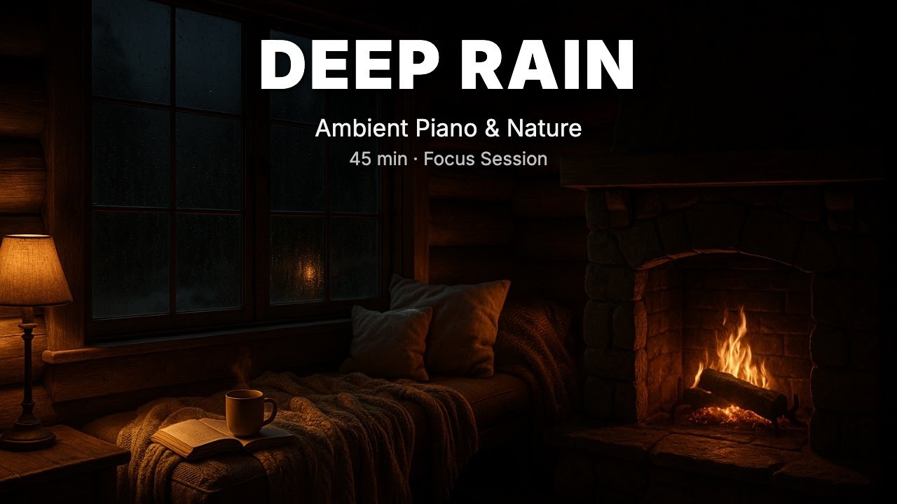 Deep Rain - Ambient Piano & Nature Sounds for Deep Focus | 45 Min Study Session